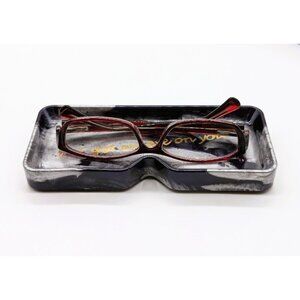 Marbled Navy & Silver Glasses Holder Tray "I've Got My Eye On You" Gold Text